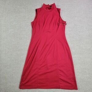 American Living Dress‎ Womens 12 Red A-Line Sleeveless Midi High Neck Casual